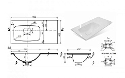 Style Line Тумба с раковиной Альба 90 L подвесная – фотография-12
